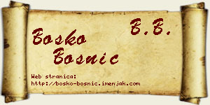 Boško Bosnić vizit kartica
